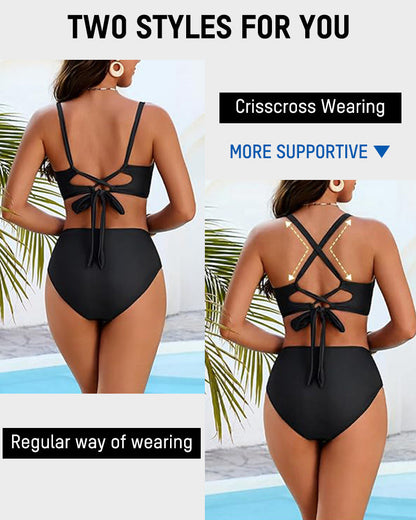 3-Piece Floral Modest High-Waist Swim Skirt Set