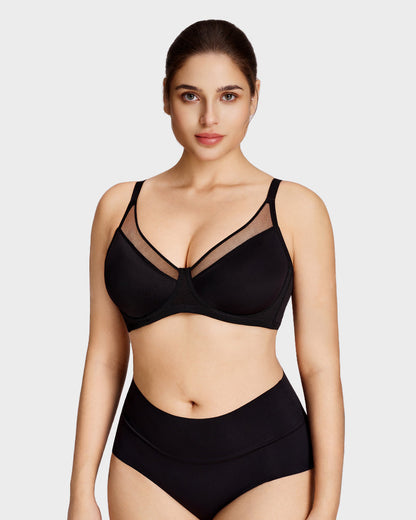 Breathable Mesh Minimizer Support Bra
