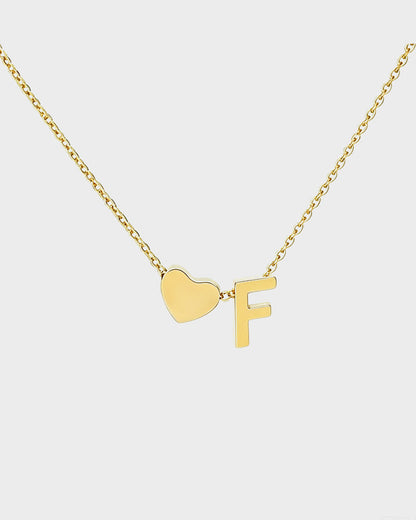 Dainty Heart Initial Necklace