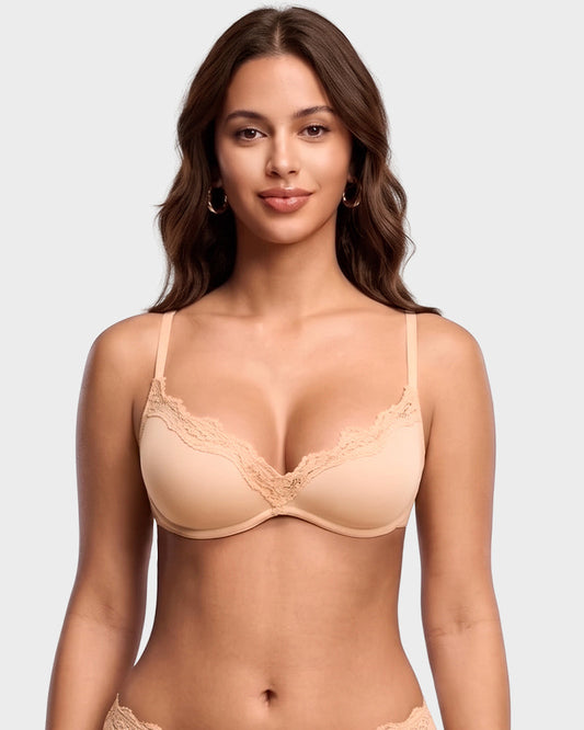 Deep V Lace Push-Up Bra