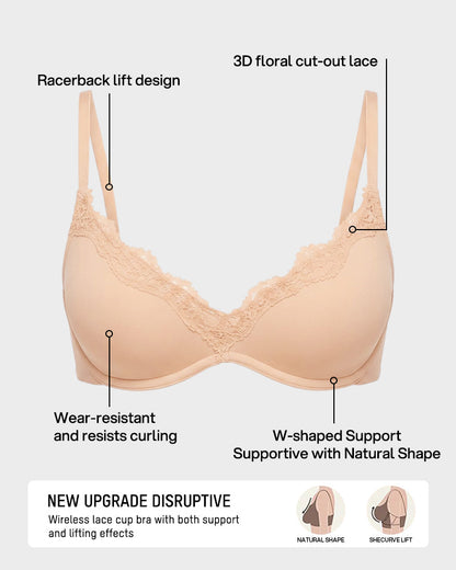 Deep V Lace Push-Up Bra