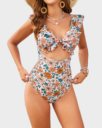 Orange Floral Printed