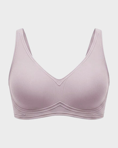 Full-Coverage Wireless V-Neck Support Bra