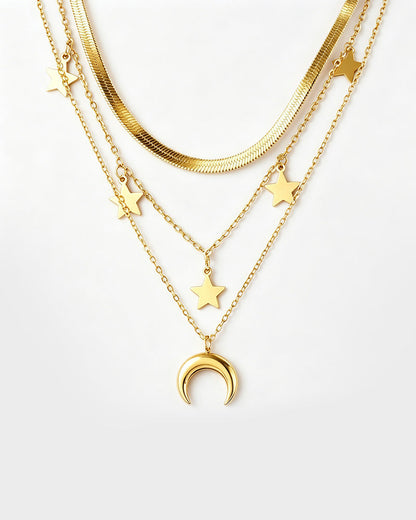 Gold-Plated Layered Pendant Necklace