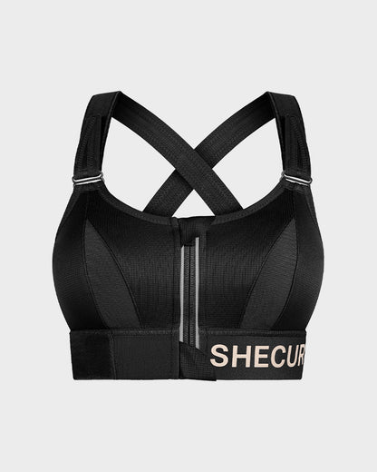 High-Impact Adjustable Zip-Front Sports Bra