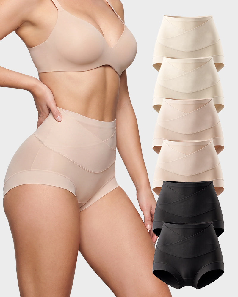 High-Waisted Double-Layer Tummy-Control Briefs