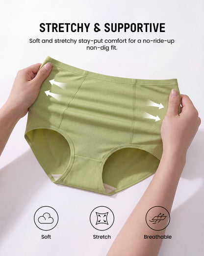 High Waist Tummy Control Cotton Briefs(4 Pack)