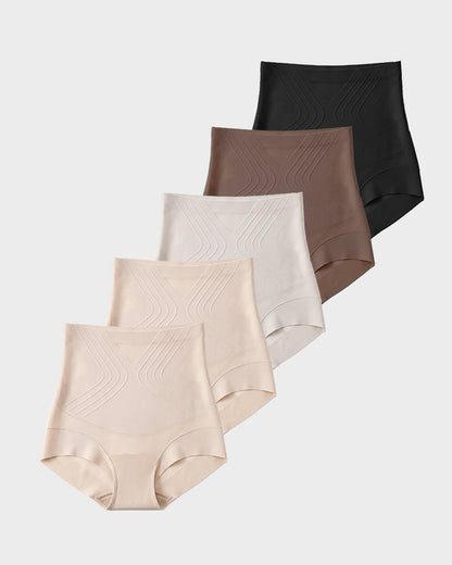 Liquid-Sculpt™ Tummy-Control Butt-Lift Briefs（5-Pack）