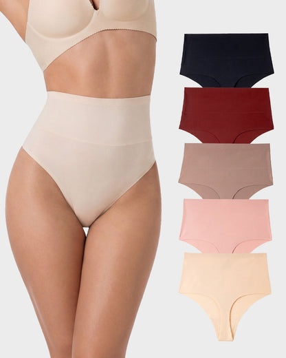No-Show Seamless High-Waist Thong(5 Pack)