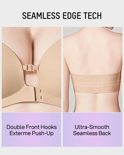 No-Slip Front Closure Push-Up Strapless Bra