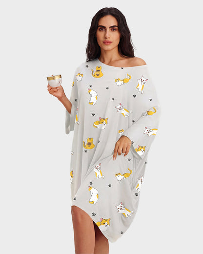 Plus Size Ultra-Soft Oversized Shirt Sleepwear with Pockets