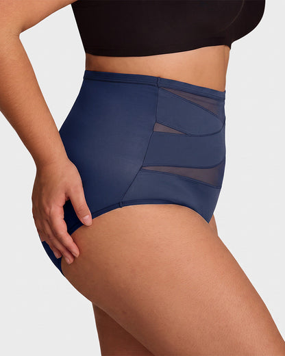Plus-Size High-Waist Cross Tummy Control Panties (5 Pack)