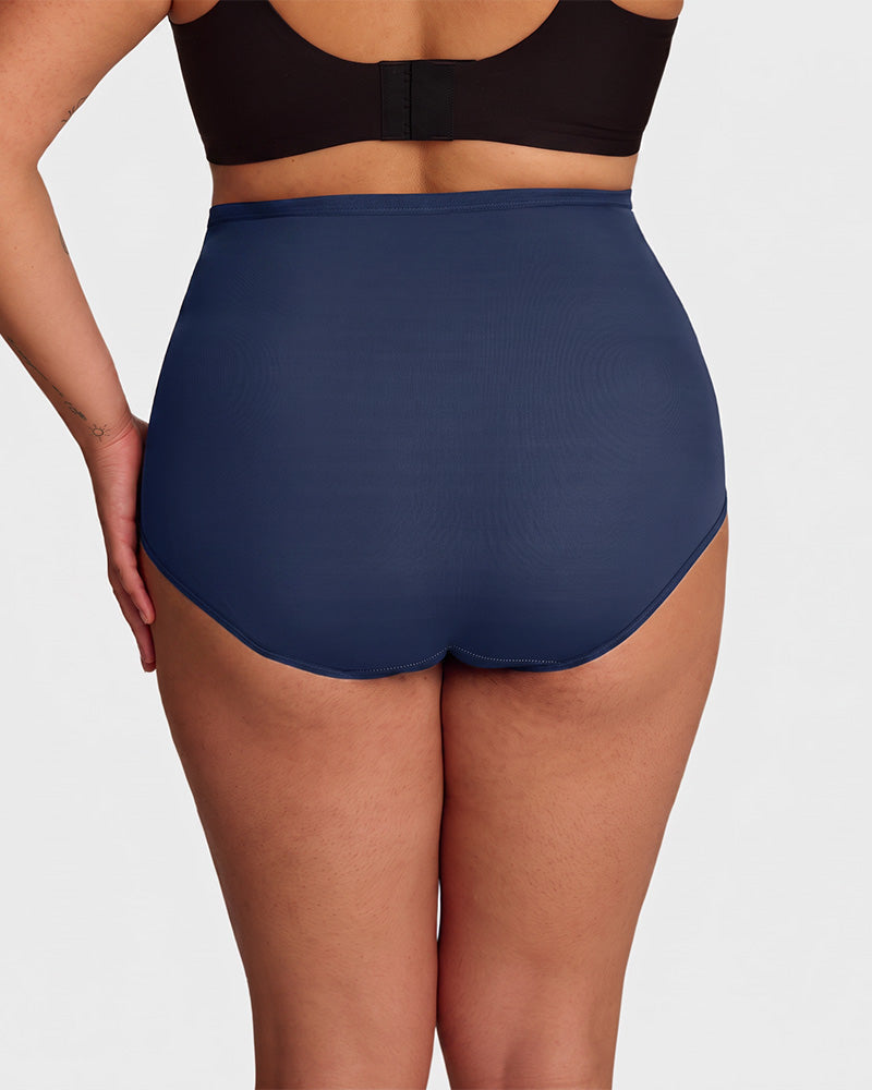 Plus-Size High-Waist Cross Tummy Control Panties (5 Pack)