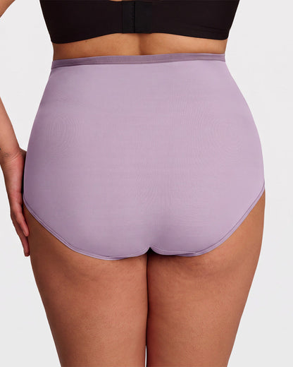 Plus-Size High-Waist Cross Tummy Control Panties (5 Pack)