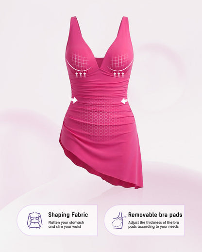 SculptSkin™ FlowFlair Side Tie Swim Dress