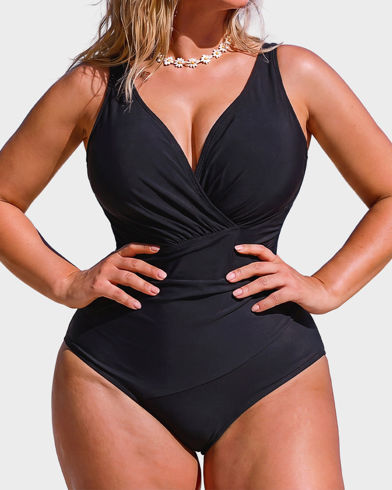 SculptSkin™ SmoothCore V-Neck One-Piece Swimsuit