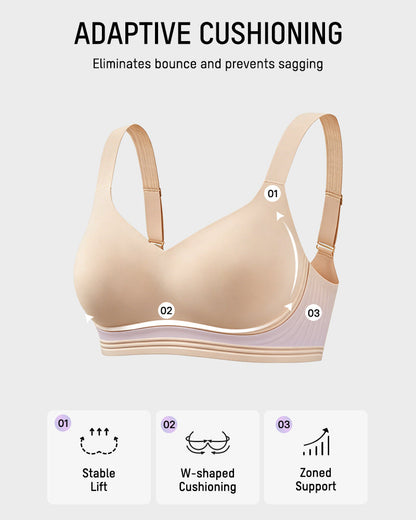 Shock-Absorbing Wireless Sports Bra for Fuller Busts