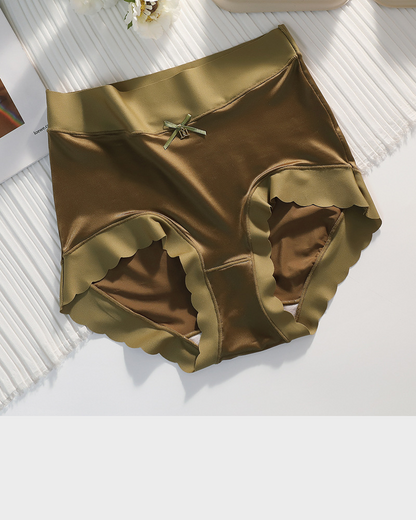 Silky High-Waist Seamless Briefs With Scalloped Edges (6 pack)
