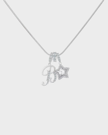 Sparkling Initial & Star Charm Necklace