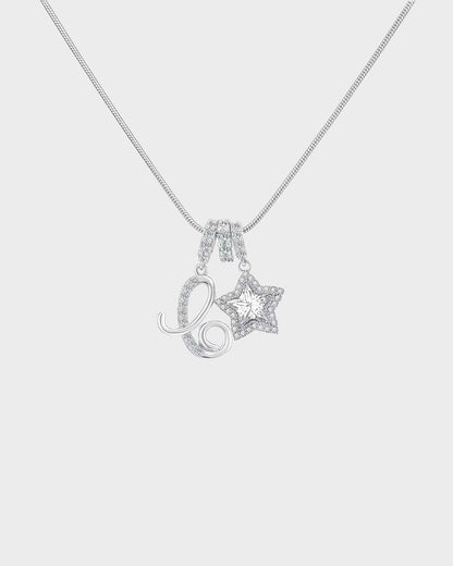 Sparkling Initial & Star Charm Necklace