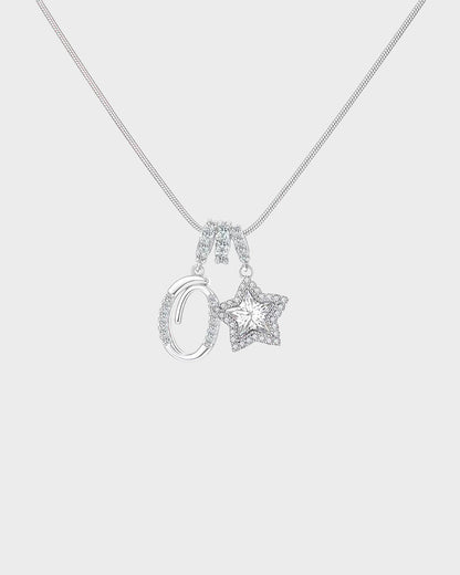 Sparkling Initial & Star Charm Necklace