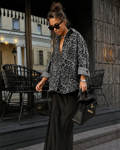 Leopard Print Button-Down Shacket