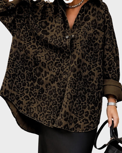Leopard Print Button-Down Shacket