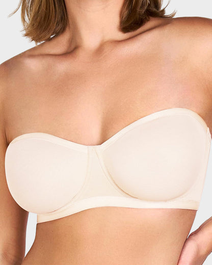 Strapless Mesh Underwire Balconette Bra