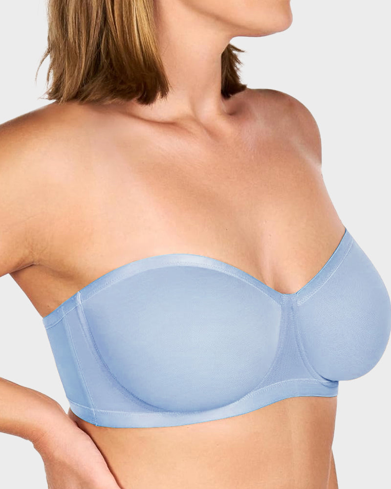 Strapless Mesh Underwire Balconette Bra