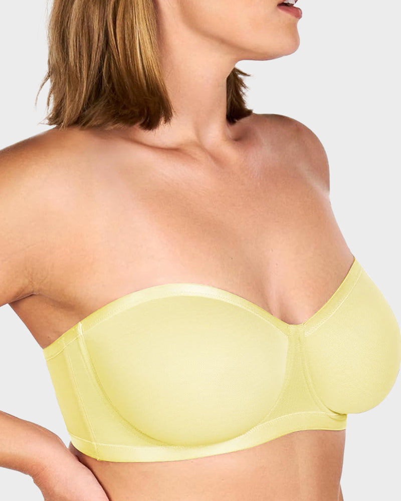 Strapless Mesh Underwire Balconette Bra