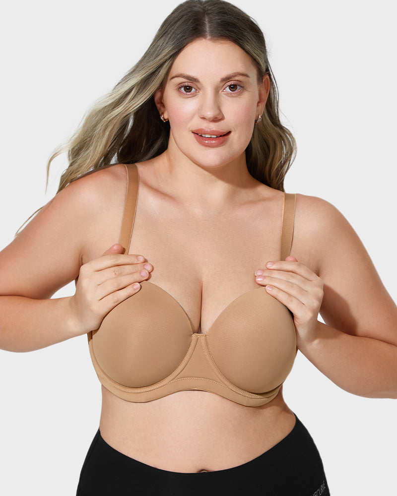 Versatile Molded Cup Underwire Bra with Removable Straps