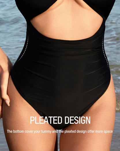 Women's One Piece Flattering Cheeky High Cut Out Cute Swimsuit