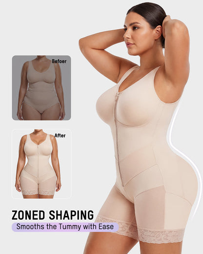 Zip Front Tummy Control Full Body Shaper
