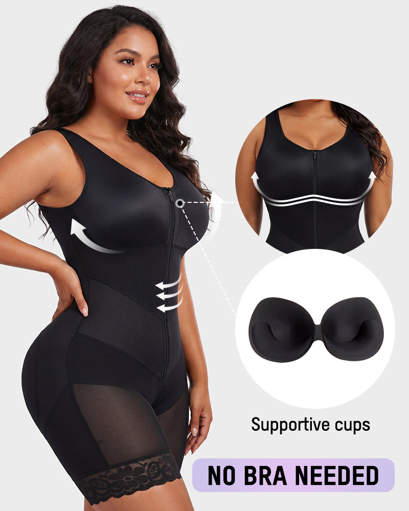 Zip Front Tummy Control Full Body Shaper